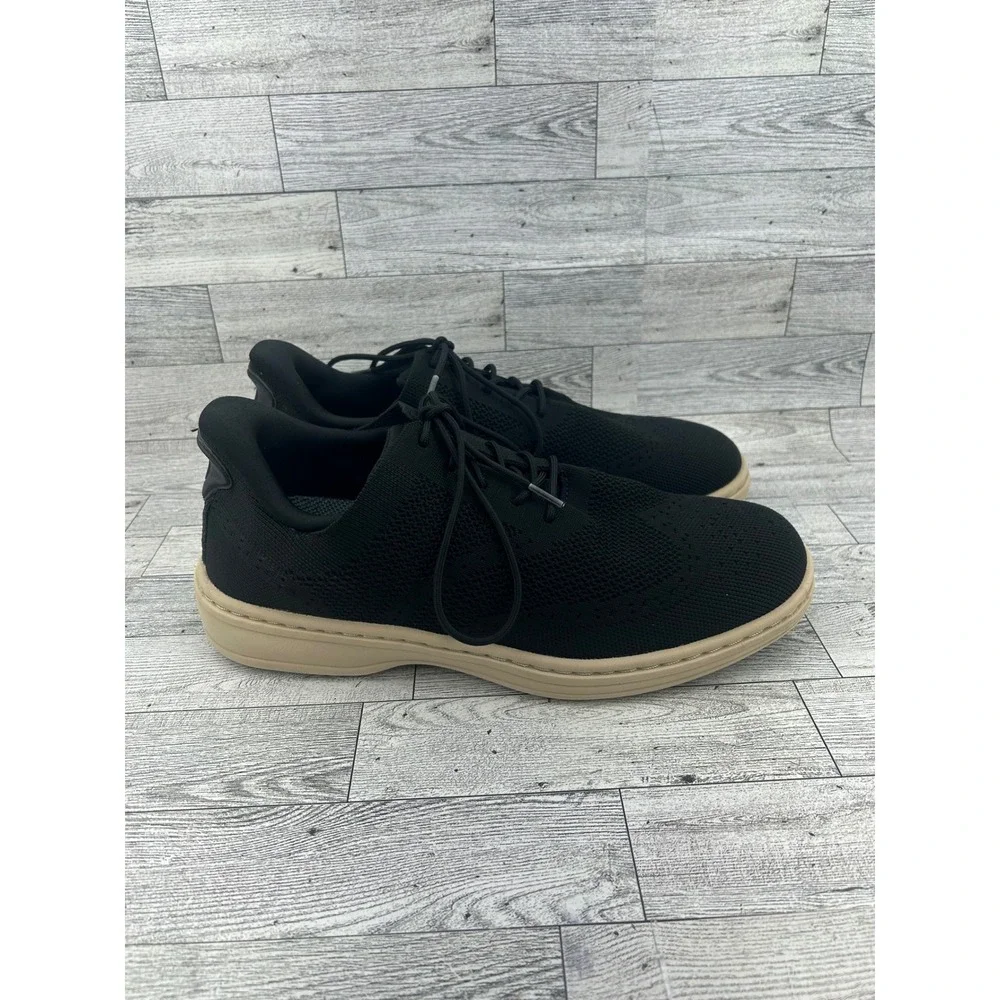 Orthofeet 468 Men Black Knit Wingtip Oxford Shoes Size 10 D Medium Ortho-Cushion